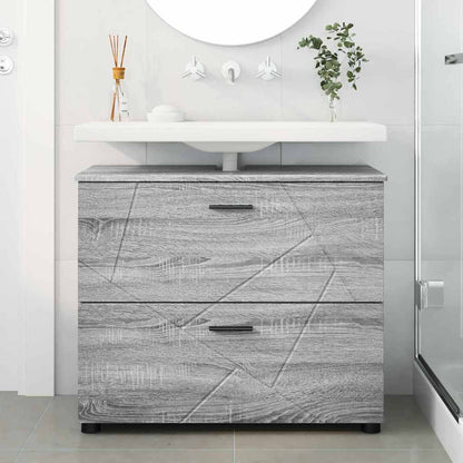 vidaXL Bathroom Cabinet with Drawer Grey Sonoma 76.5 x 35 x 64 cm