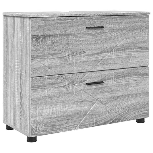 vidaXL Bathroom Cabinet with Drawer Grey Sonoma 76.5 x 35 x 64 cm