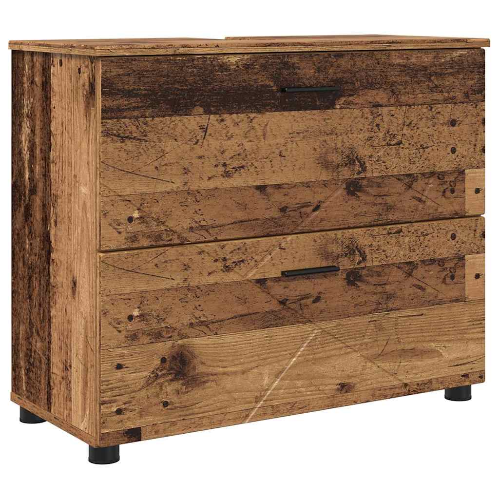 vidaXL Bathroom Cabinet with Drawer Old Wood 76.5 x 35 x 64 cm