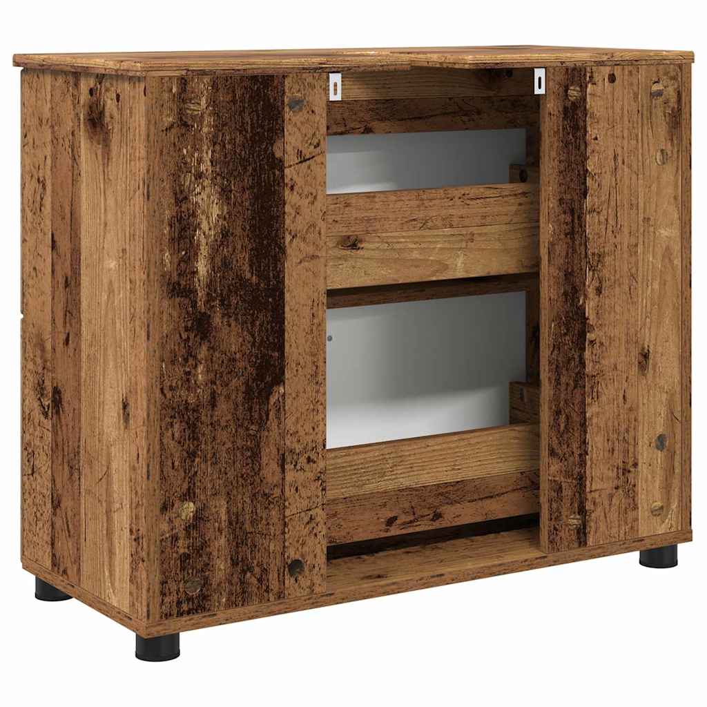 vidaXL Bathroom Cabinet with Drawer Old Wood 76.5 x 35 x 64 cm