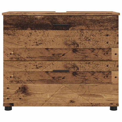 vidaXL Bathroom Cabinet with Drawer Old Wood 76.5 x 35 x 64 cm