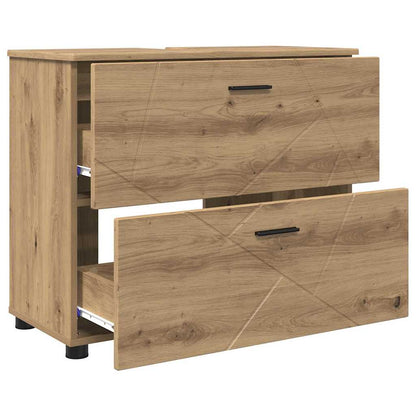 vidaXL Bathroom Cabinet with Drawer Artisan Oak 76.5 x 35 x 64 cm