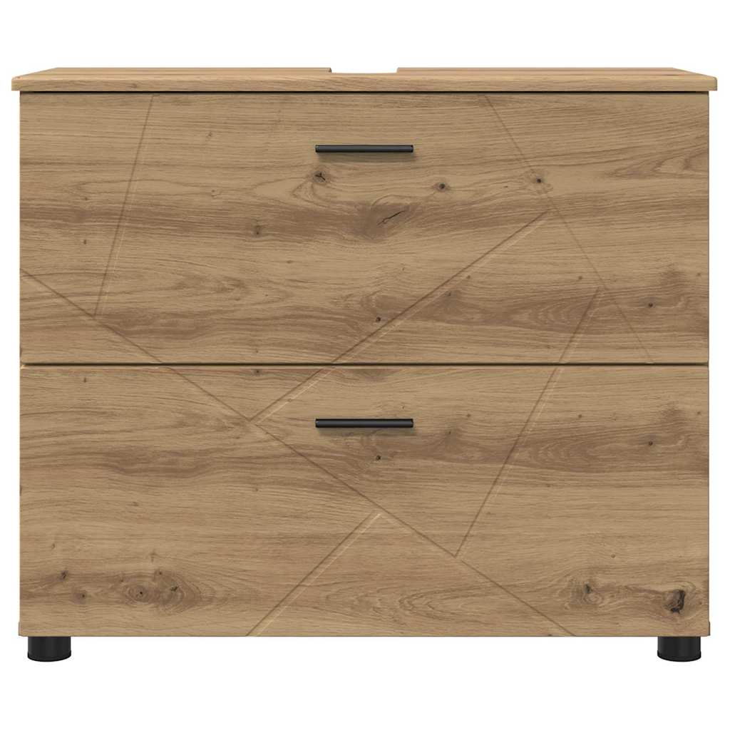 vidaXL Bathroom Cabinet with Drawer Artisan Oak 76.5 x 35 x 64 cm