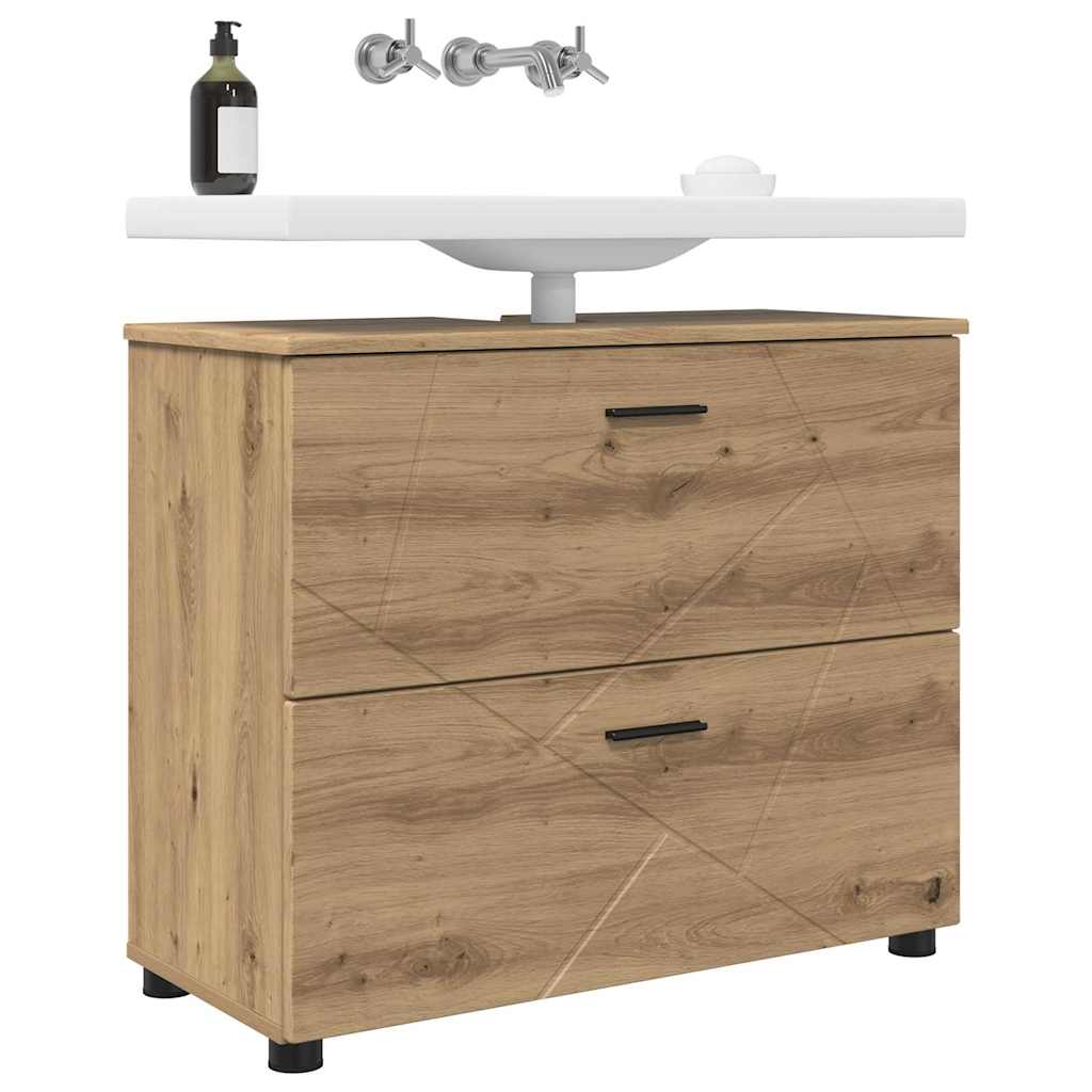 vidaXL Bathroom Cabinet with Drawer Artisan Oak 76.5 x 35 x 64 cm