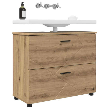 vidaXL Bathroom Cabinet with Drawer Artisan Oak 76.5 x 35 x 64 cm