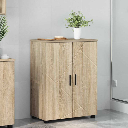 vidaXL Bathroom Cabinet with Storage Sonoma Oak 60 x 35 x 80 cm