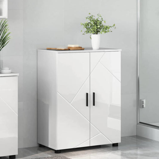 vidaXL Bathroom Cabinet with Storage High Gloss White 60 x 35 x 80 cm