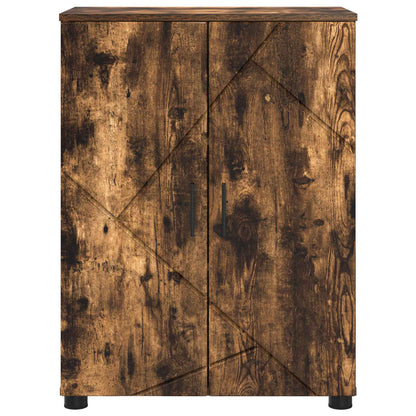 vidaXL Bathroom Cabinet with Storage Smoked Oak 60 x 35 x 80 cm