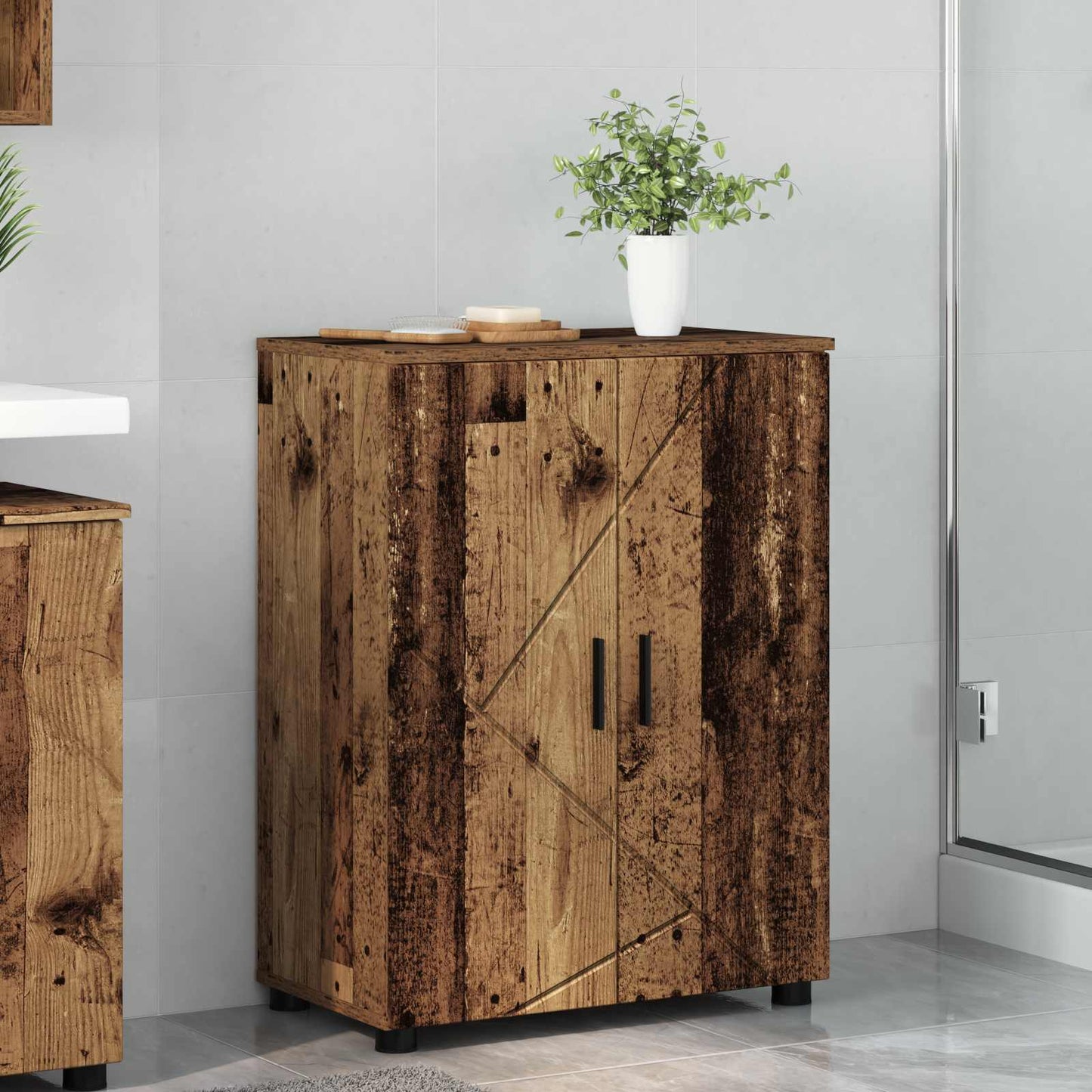 vidaXL Bathroom Cabinet Old Wood 60 x 35 x 80 cm