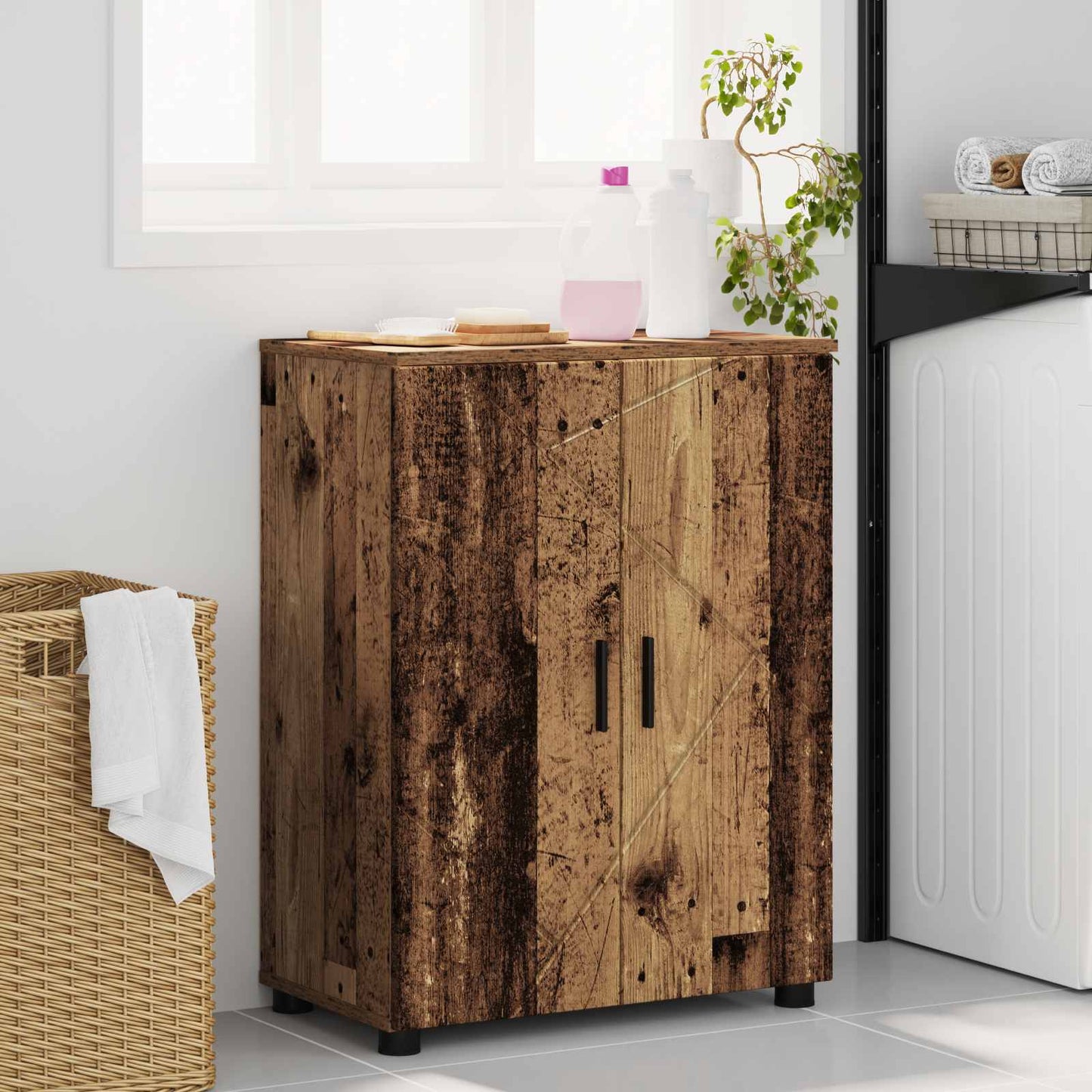 vidaXL Bathroom Cabinet Old Wood 60 x 35 x 80 cm