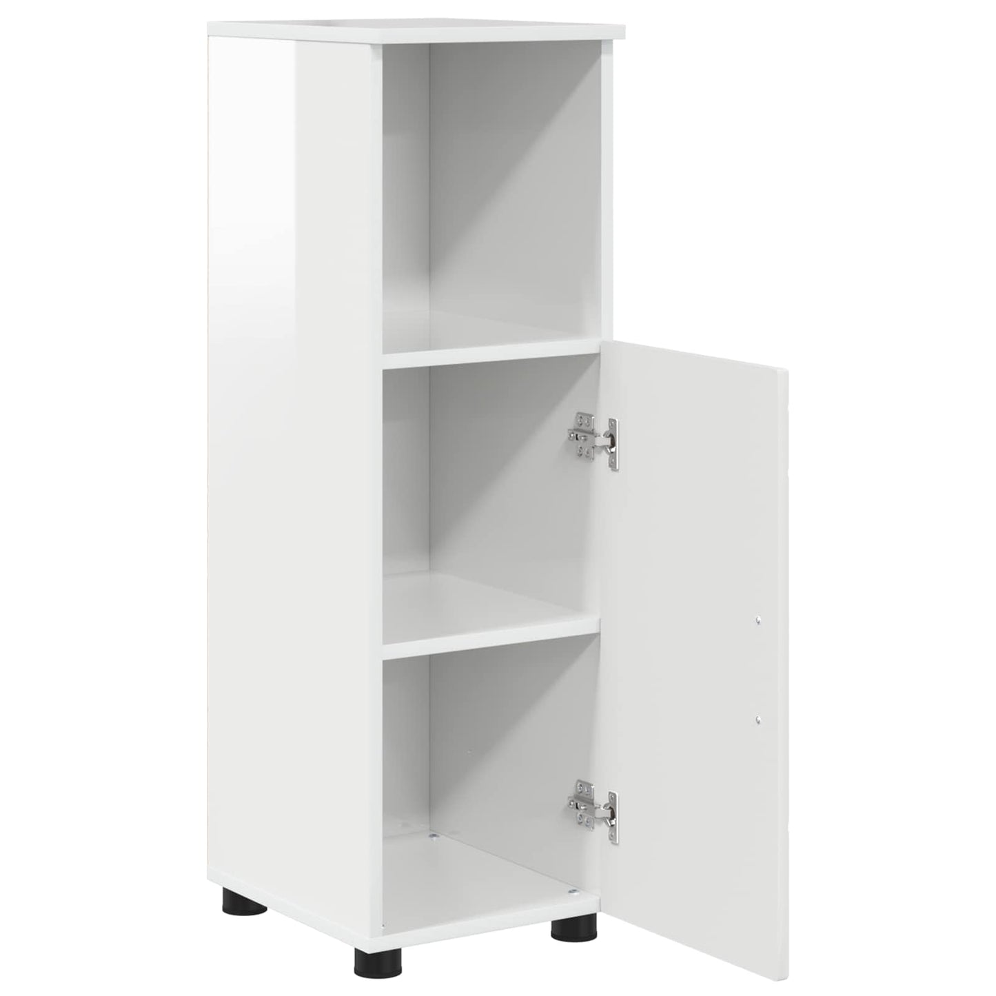 vidaXL Bathroom Cabinet with Storage High Gloss White 30 x 35 x 95 cm