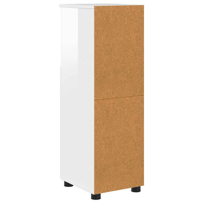 vidaXL Bathroom Cabinet with Storage High Gloss White 30 x 35 x 95 cm