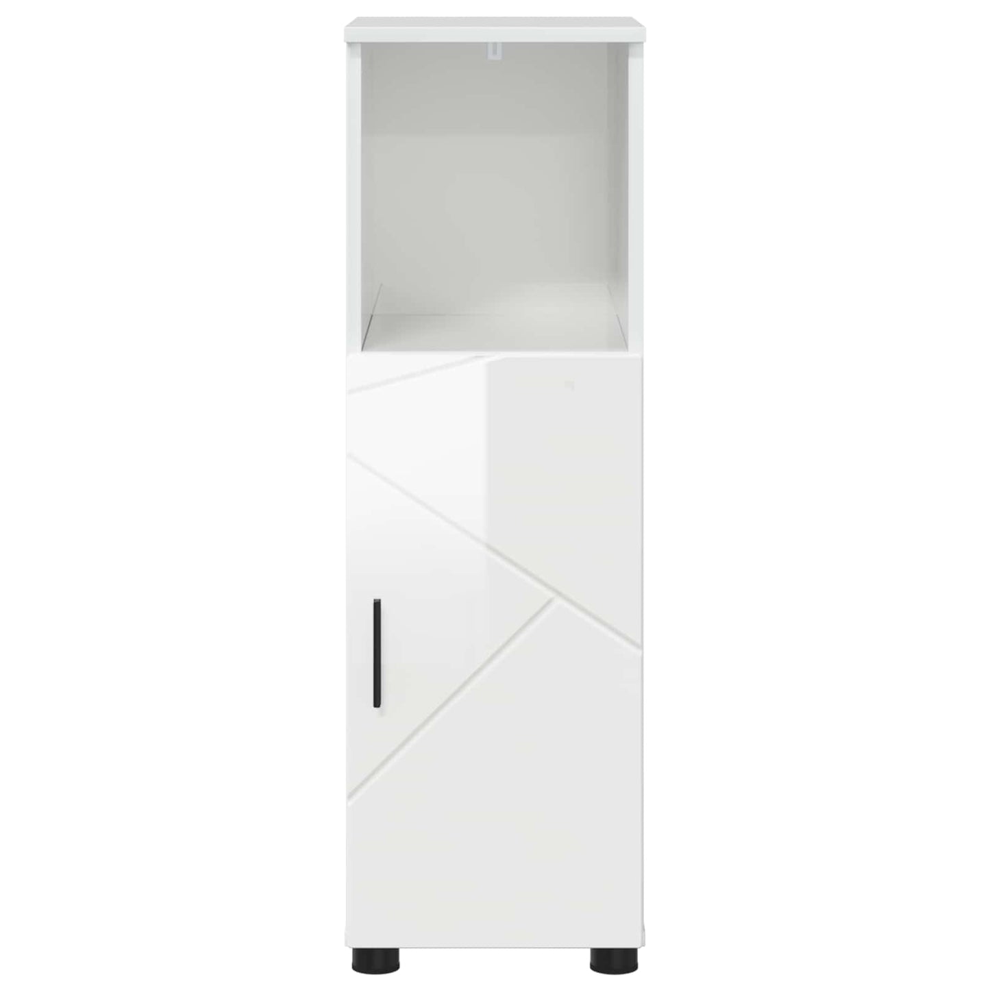 vidaXL Bathroom Cabinet with Storage High Gloss White 30 x 35 x 95 cm