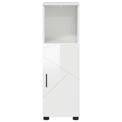 vidaXL Bathroom Cabinet with Storage High Gloss White 30 x 35 x 95 cm