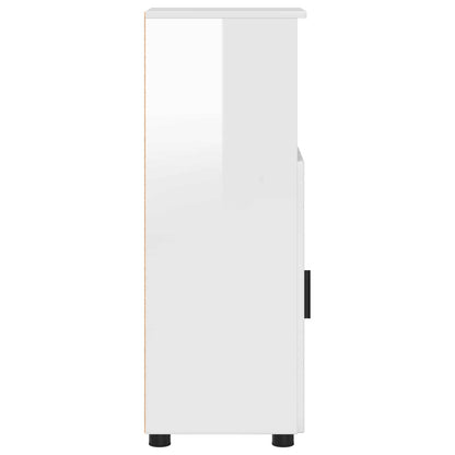 vidaXL Bathroom Cabinet with Storage High Gloss White 30 x 35 x 95 cm