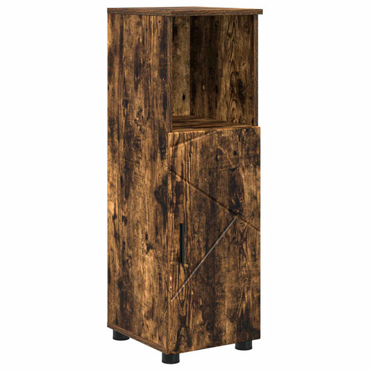 vidaXL Bathroom Cabinet with Storage Smoked Oak 30 x 35 x 95 cm