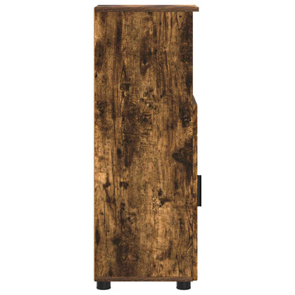 vidaXL Bathroom Cabinet with Storage Smoked Oak 30 x 35 x 95 cm