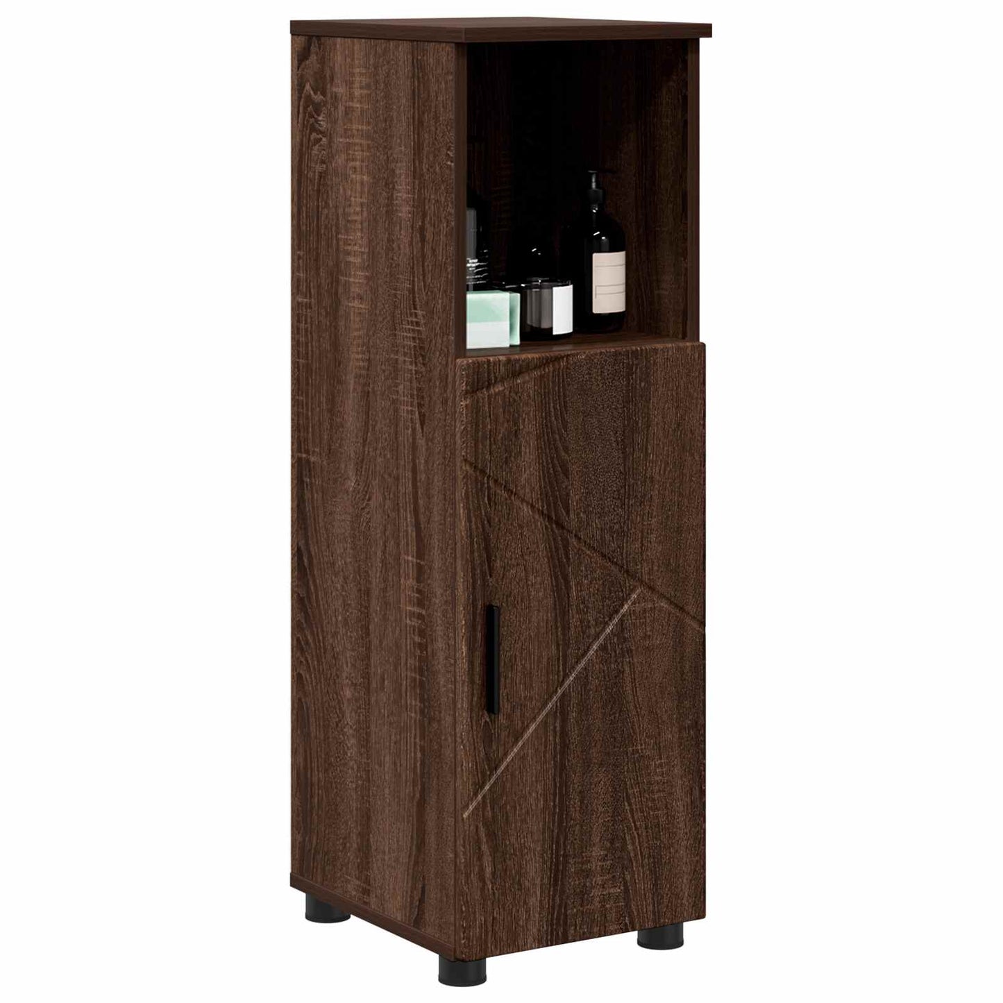 vidaXL Bathroom Cabinet with Storage Brown Oak 30 x 35 x 95 cm