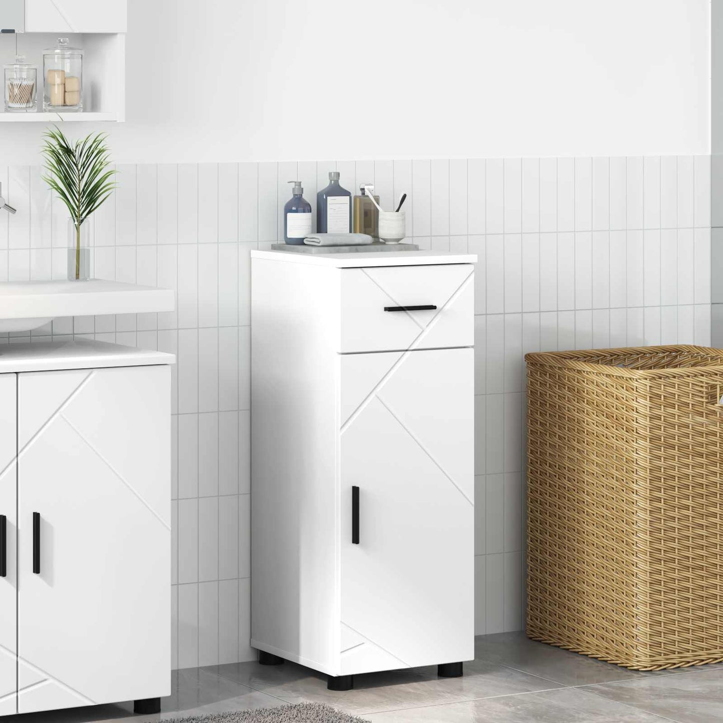 vidaXL Bathroom Cabinet White 30 x 35 x 80 cm Engineered wood & Metal