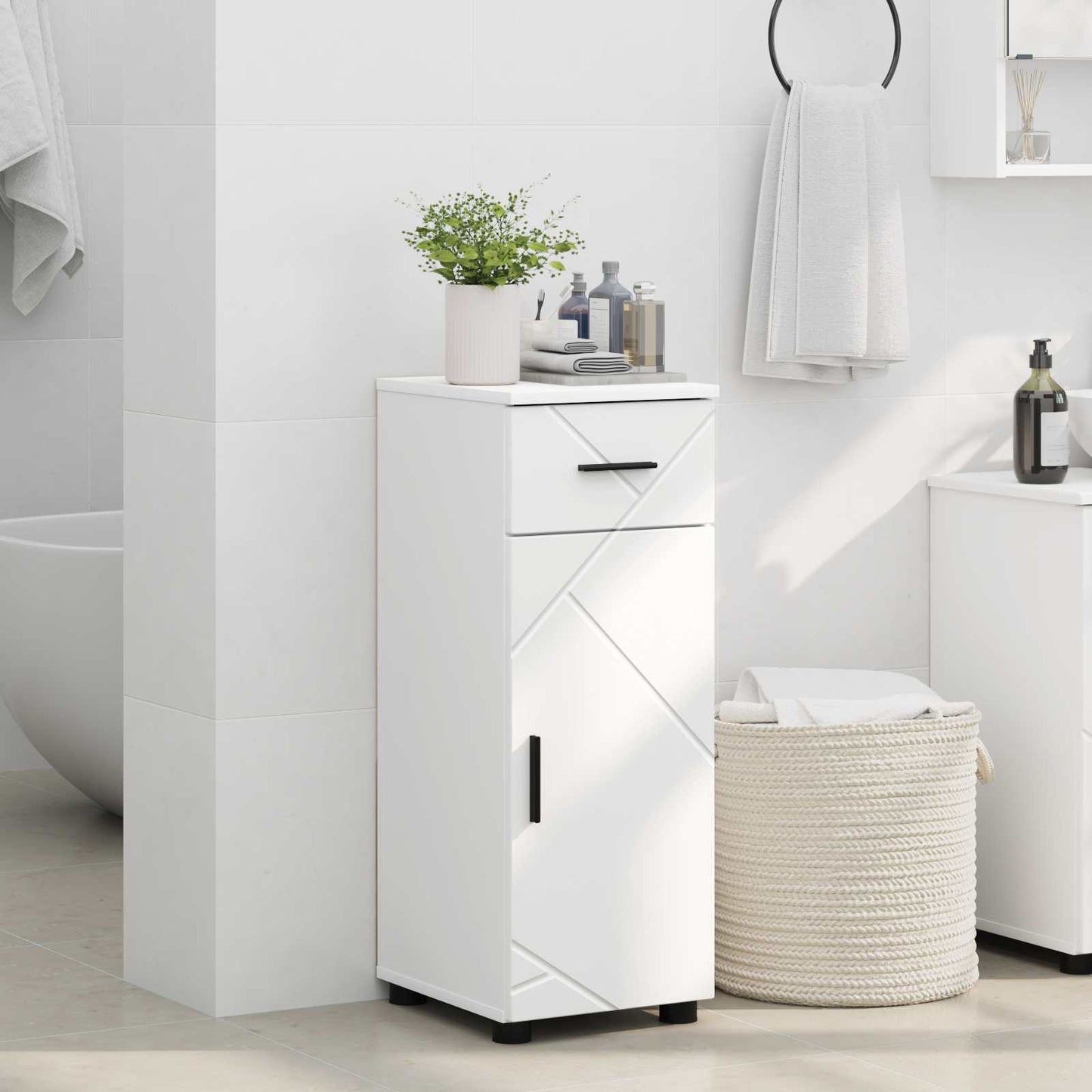 vidaXL Bathroom Cabinet White 30 x 35 x 80 cm Engineered wood & Metal