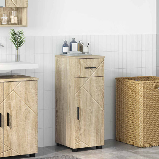 vidaXL Bathroom Cabinet with Drawer Sonoma Oak 30 x 35 x 80 cm