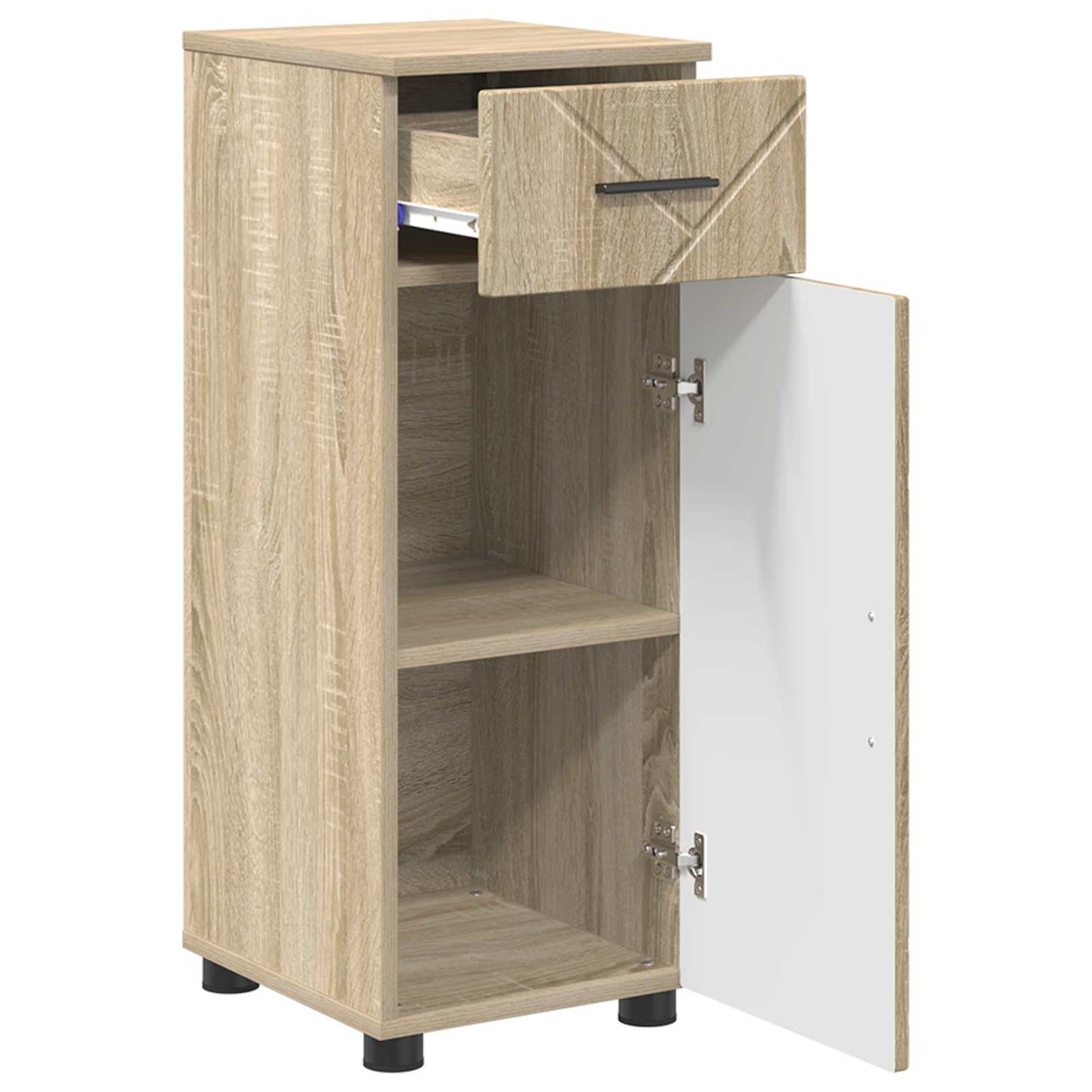 vidaXL Bathroom Cabinet with Drawer Sonoma Oak 30 x 35 x 80 cm