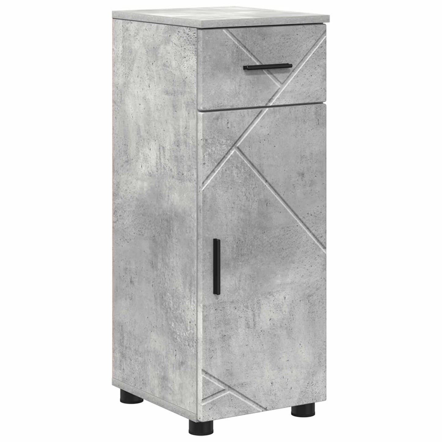 vidaXL Bathroom Cabinet with Drawer Concrete Grey 30 x 35 x 80 cm