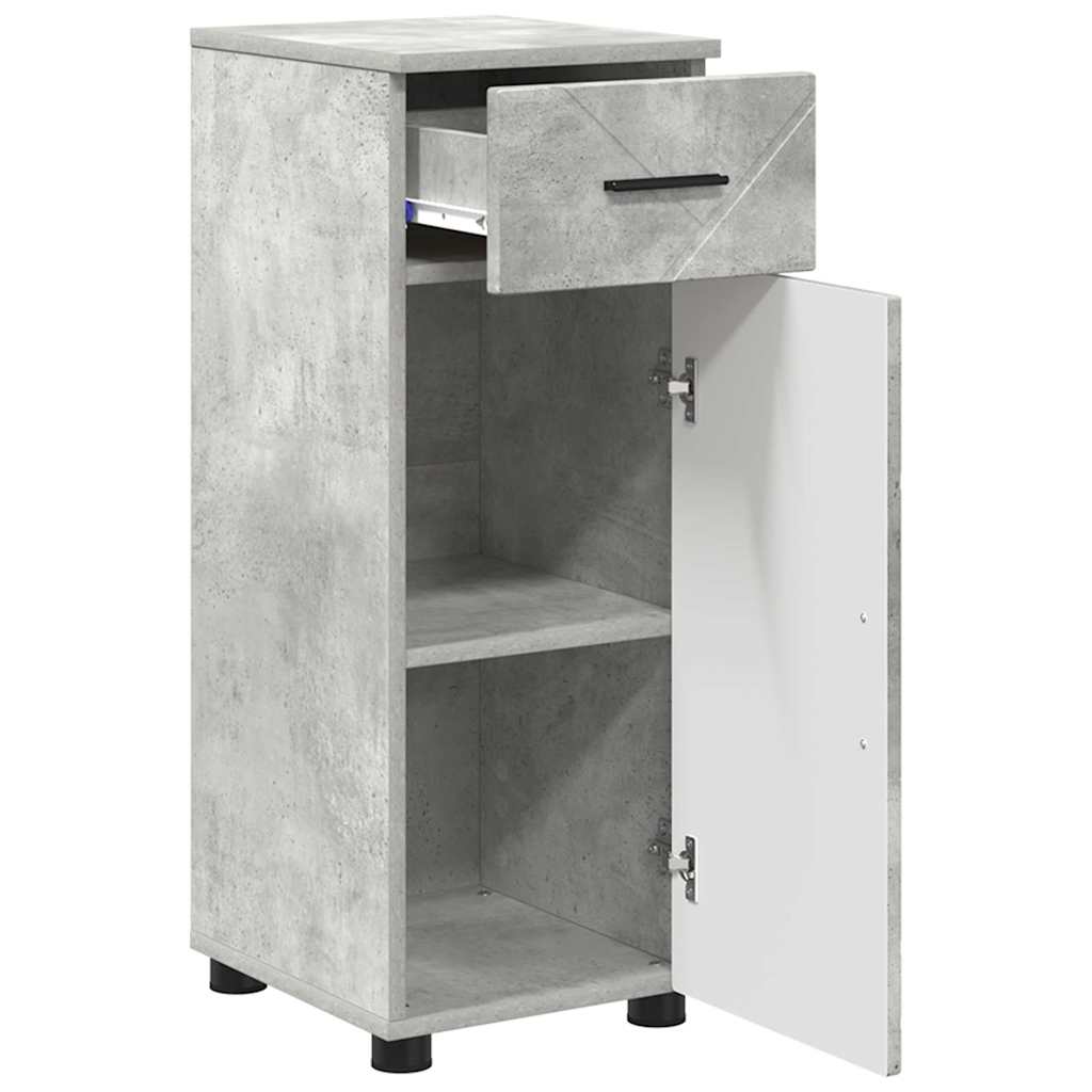 vidaXL Bathroom Cabinet with Drawer Concrete Grey 30 x 35 x 80 cm