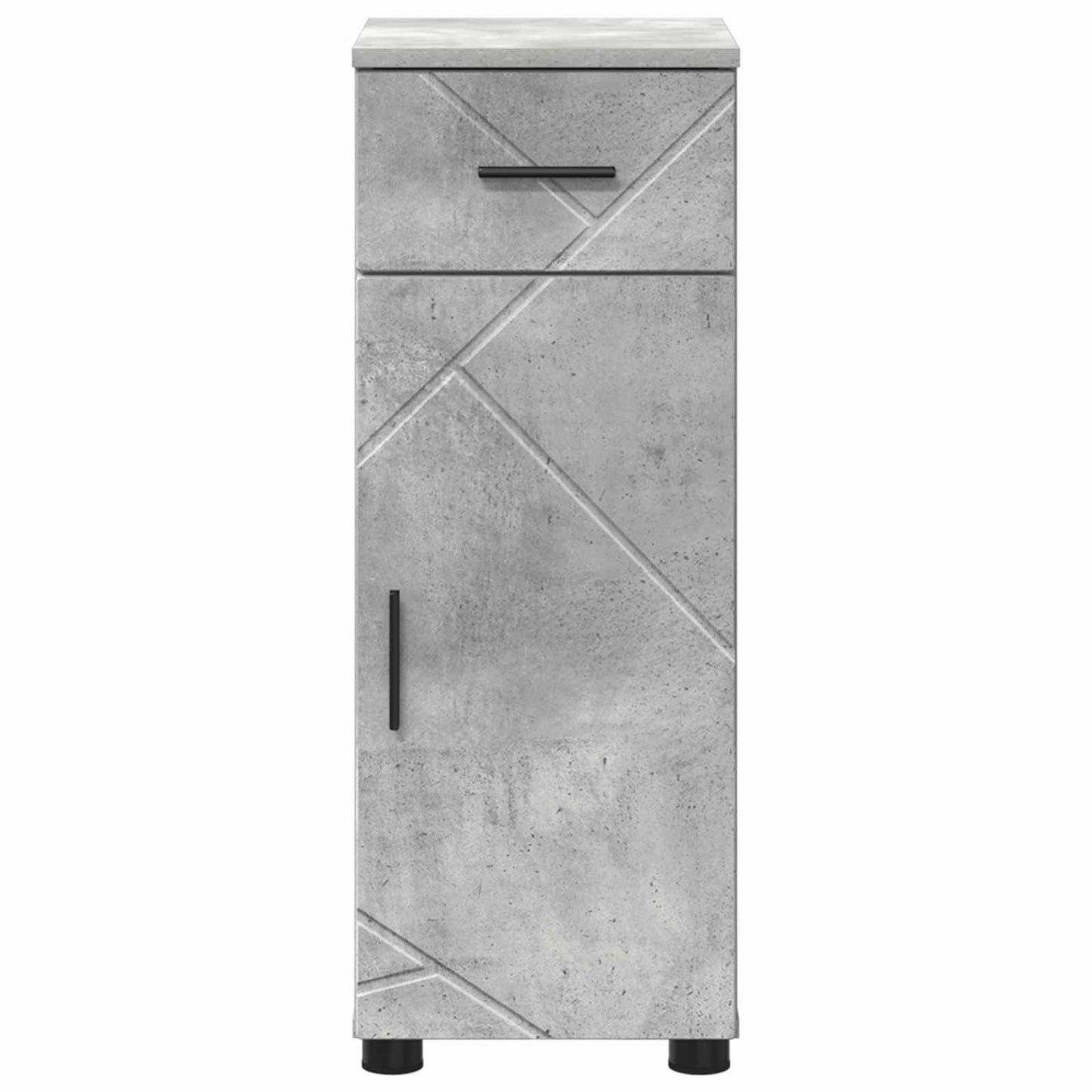 vidaXL Bathroom Cabinet with Drawer Concrete Grey 30 x 35 x 80 cm