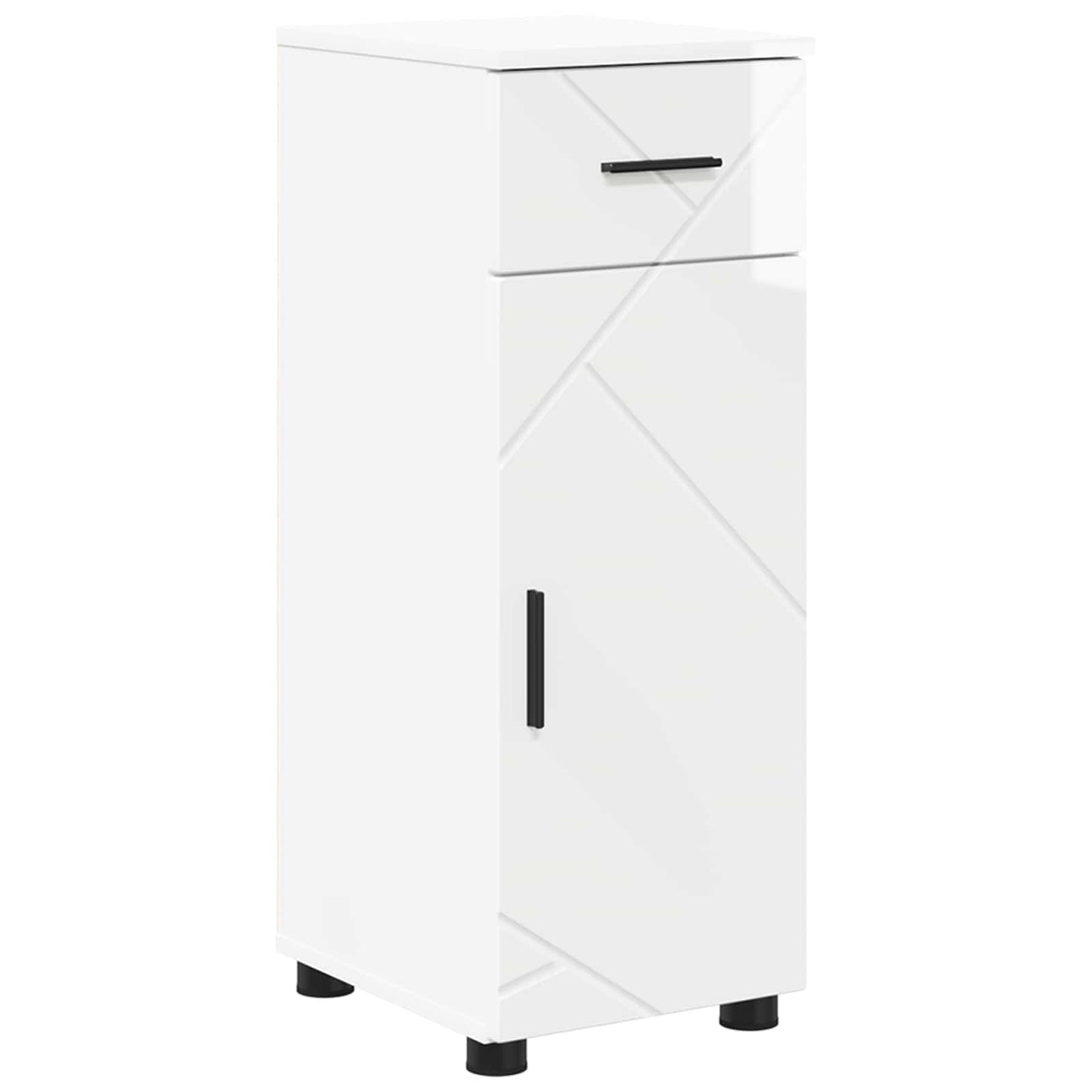 vidaXL Bathroom Cabinet with Drawer High Gloss White 30 x 35 x 80 cm