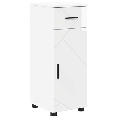 vidaXL Bathroom Cabinet with Drawer High Gloss White 30 x 35 x 80 cm