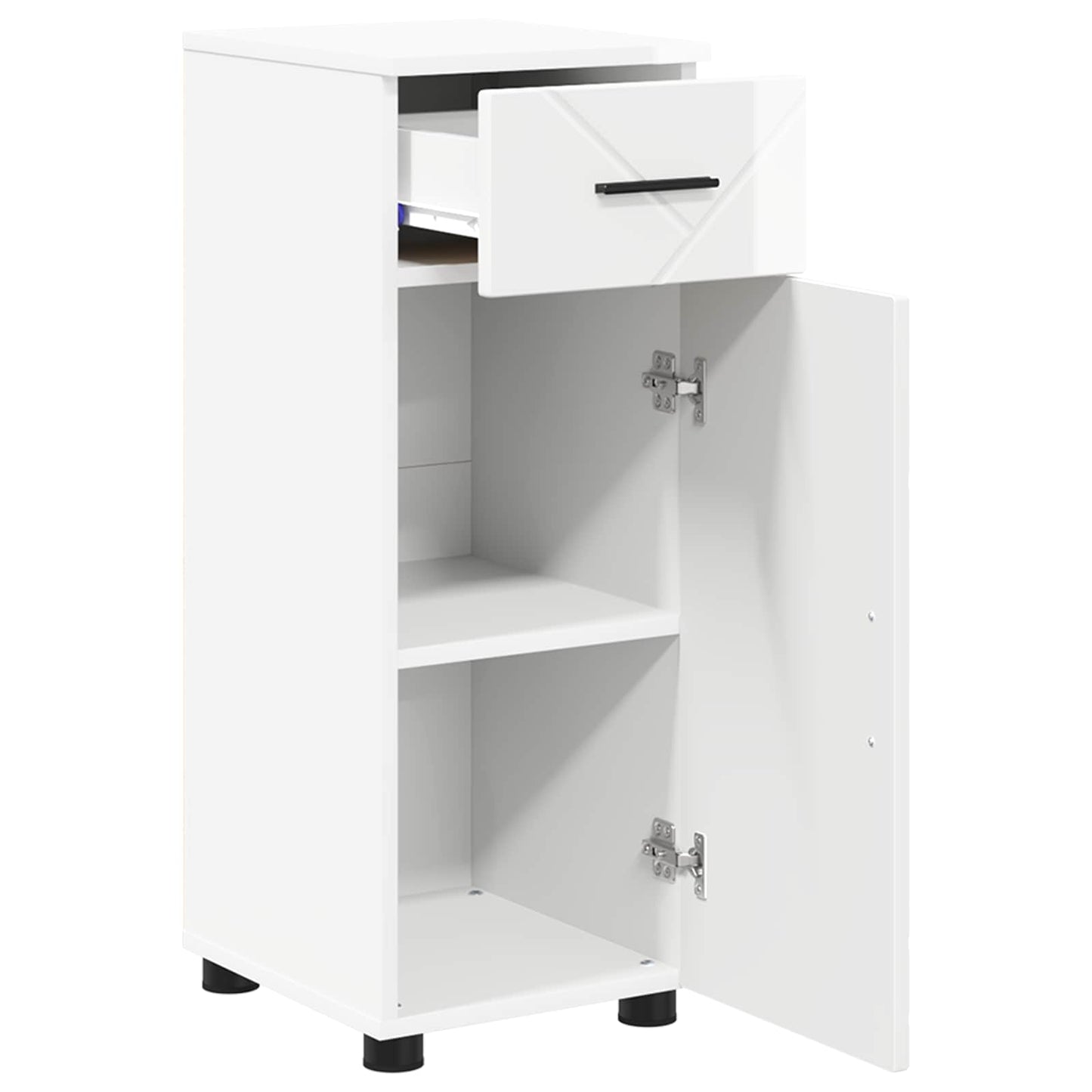vidaXL Bathroom Cabinet with Drawer High Gloss White 30 x 35 x 80 cm