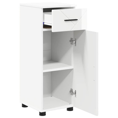vidaXL Bathroom Cabinet with Drawer High Gloss White 30 x 35 x 80 cm