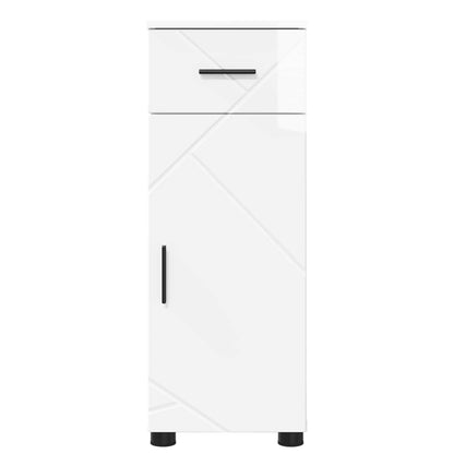 vidaXL Bathroom Cabinet with Drawer High Gloss White 30 x 35 x 80 cm