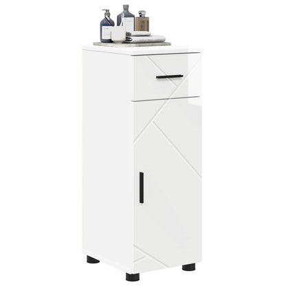 vidaXL Bathroom Cabinet with Drawer High Gloss White 30 x 35 x 80 cm