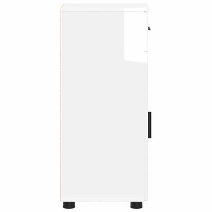 vidaXL Bathroom Cabinet with Drawer High Gloss White 30 x 35 x 80 cm
