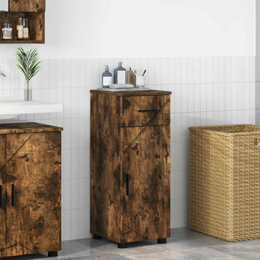 vidaXL Bathroom Cabinet Smoked Oak 30 x 35 x 80 cm