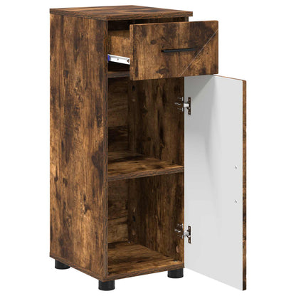 vidaXL Bathroom Cabinet Smoked Oak 30 x 35 x 80 cm