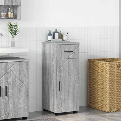 vidaXL Bathroom Cabinet with Drawer Grey Sonoma 30 x 35 x 80 cm