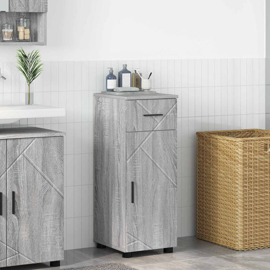 vidaXL Bathroom Cabinet with Drawer Grey Sonoma 30 x 35 x 80 cm