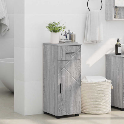 vidaXL Bathroom Cabinet with Drawer Grey Sonoma 30 x 35 x 80 cm