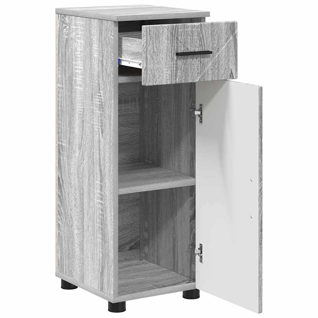 vidaXL Bathroom Cabinet with Drawer Grey Sonoma 30 x 35 x 80 cm