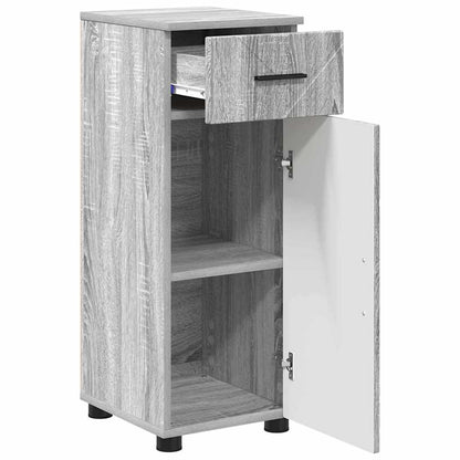 vidaXL Bathroom Cabinet with Drawer Grey Sonoma 30 x 35 x 80 cm