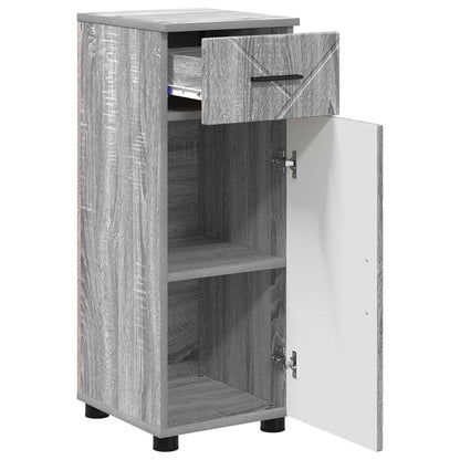 vidaXL Bathroom Cabinet with Drawer Grey Sonoma 30 x 35 x 80 cm