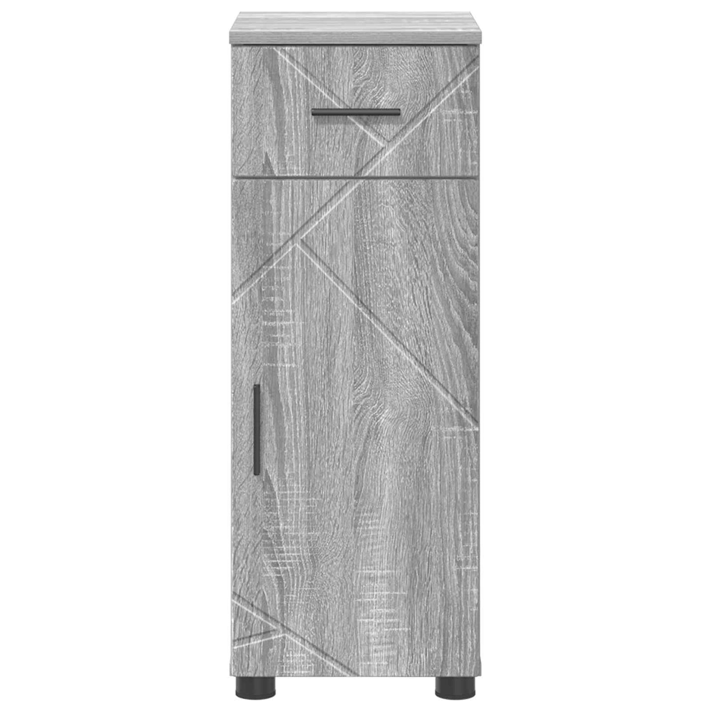 vidaXL Bathroom Cabinet with Drawer Grey Sonoma 30 x 35 x 80 cm