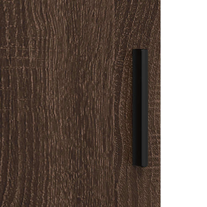 vidaXL Bathroom Cabinet with Drawer Brown Oak 30 x 35 x 80 cm