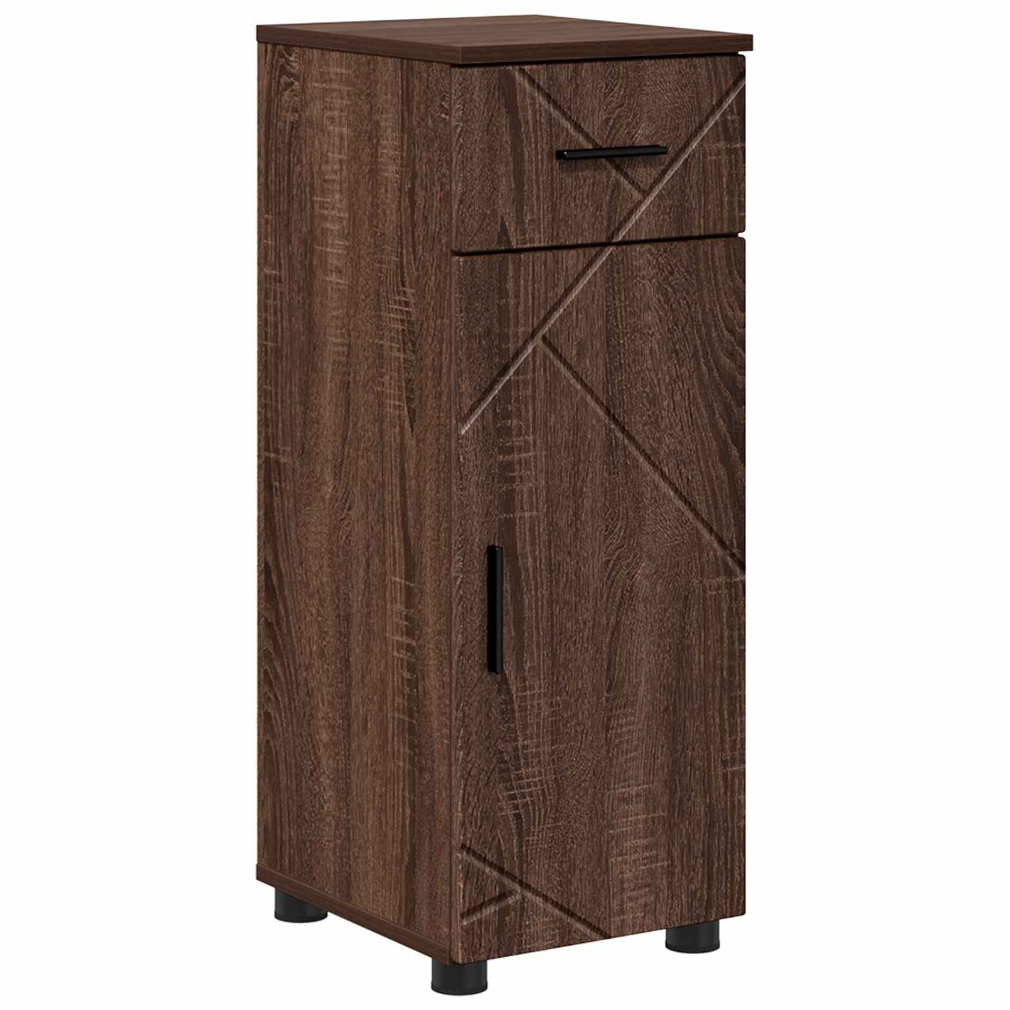 vidaXL Bathroom Cabinet with Drawer Brown Oak 30 x 35 x 80 cm