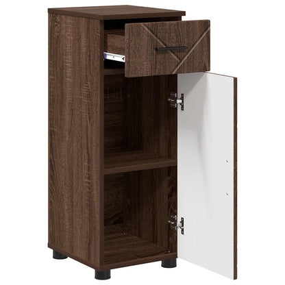 vidaXL Bathroom Cabinet with Drawer Brown Oak 30 x 35 x 80 cm