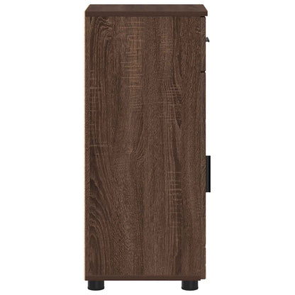 vidaXL Bathroom Cabinet with Drawer Brown Oak 30 x 35 x 80 cm
