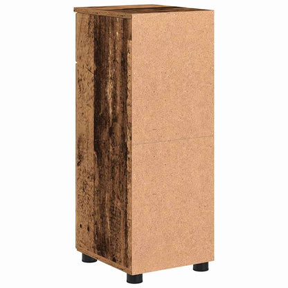vidaXL Bathroom Cabinet with Drawer with Door Old Wood 30 x 35 x 80 cm